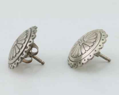 Navajo Small Shield Earrings 925 Silver Native American Artist C.80's