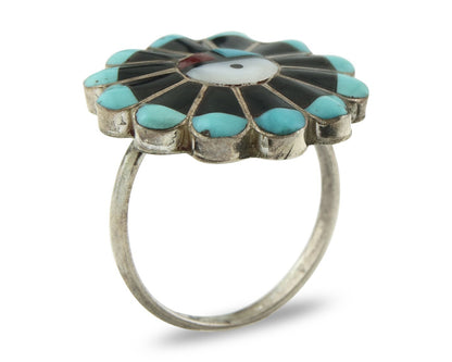 Vintage Zuni Ring 925 Sterling Silver Natural Gemstone Size 6.5