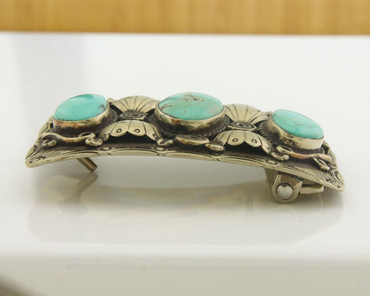 Navajo Belt Buckle .999 Nickel Handmade Artist Signed IJC 2.0x3.0 in C.1980's