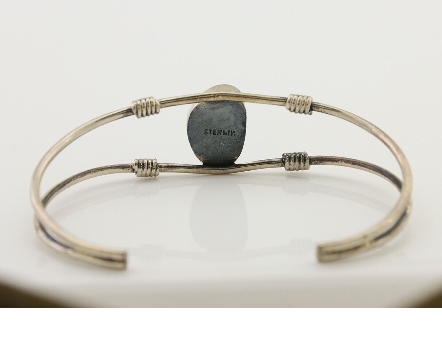 Navajo Bracelet 925 Silver Natural Blue Turquoise Native American C.80's