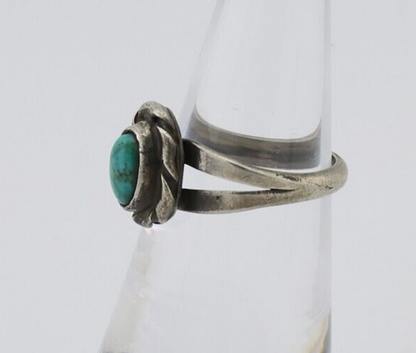 Navajo Ring 925 Silver Kingman Turquoise Native American Artist C.80's