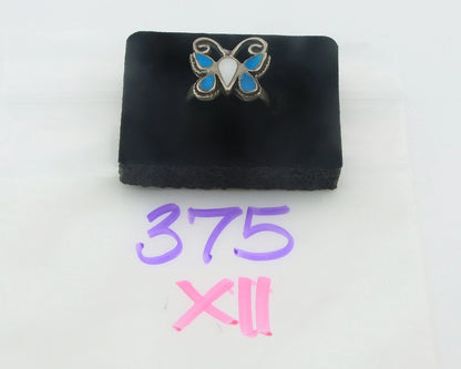 Navajo Butterfly Ring Sterling Silver Signed Size 8.0