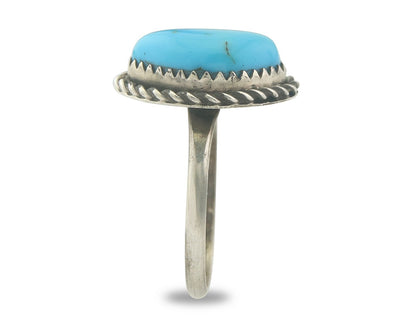 Vintage Navajo Ring 925 Sterling Authentic Santa Rita Turquoise Size 9.0