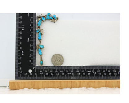 Vintage Zuni Bracelet Sterling Silver Turquoise Handmade Signed A. Cheama