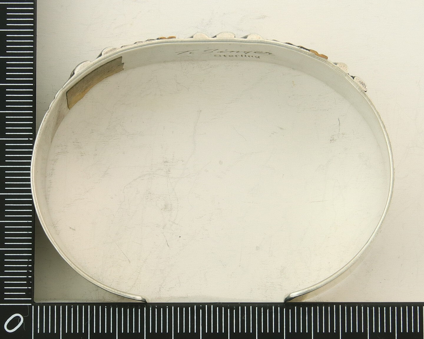 Navajo Bracelet Gold & 925 Silver Handmade 19 mm Wide Signed Thomas Singer C80s