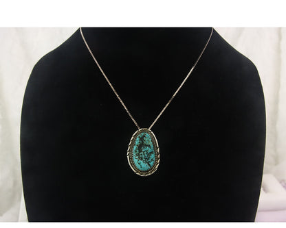 Navajo Sterling silver Necklace Turquosie Authentic Vintage Native American