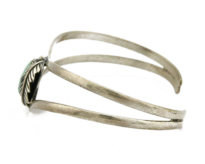 Navajo Handmade .925 Silver Natural Mined Bisbee Turquoise Cuff
