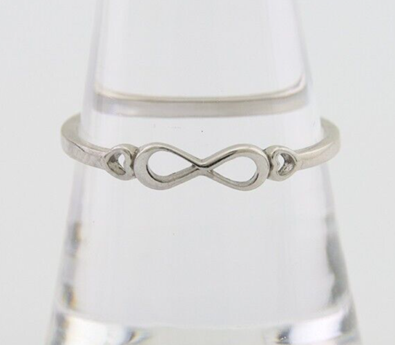 Infinity Heart Promise Ring 925 Solid Silver Size 8.75