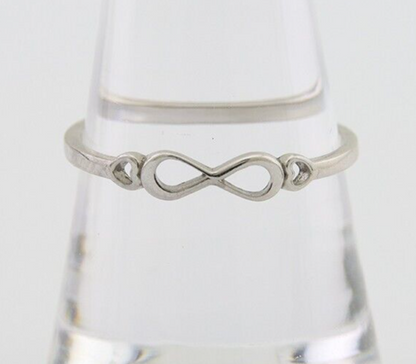 Infinity Heart Promise Ring 925 Solid Silver Size 8.75