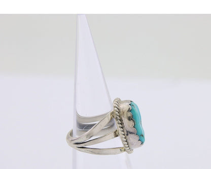 Navajo Handmade Ring 925 Silver Sleeping Beauty Turquoise Artist C.80's