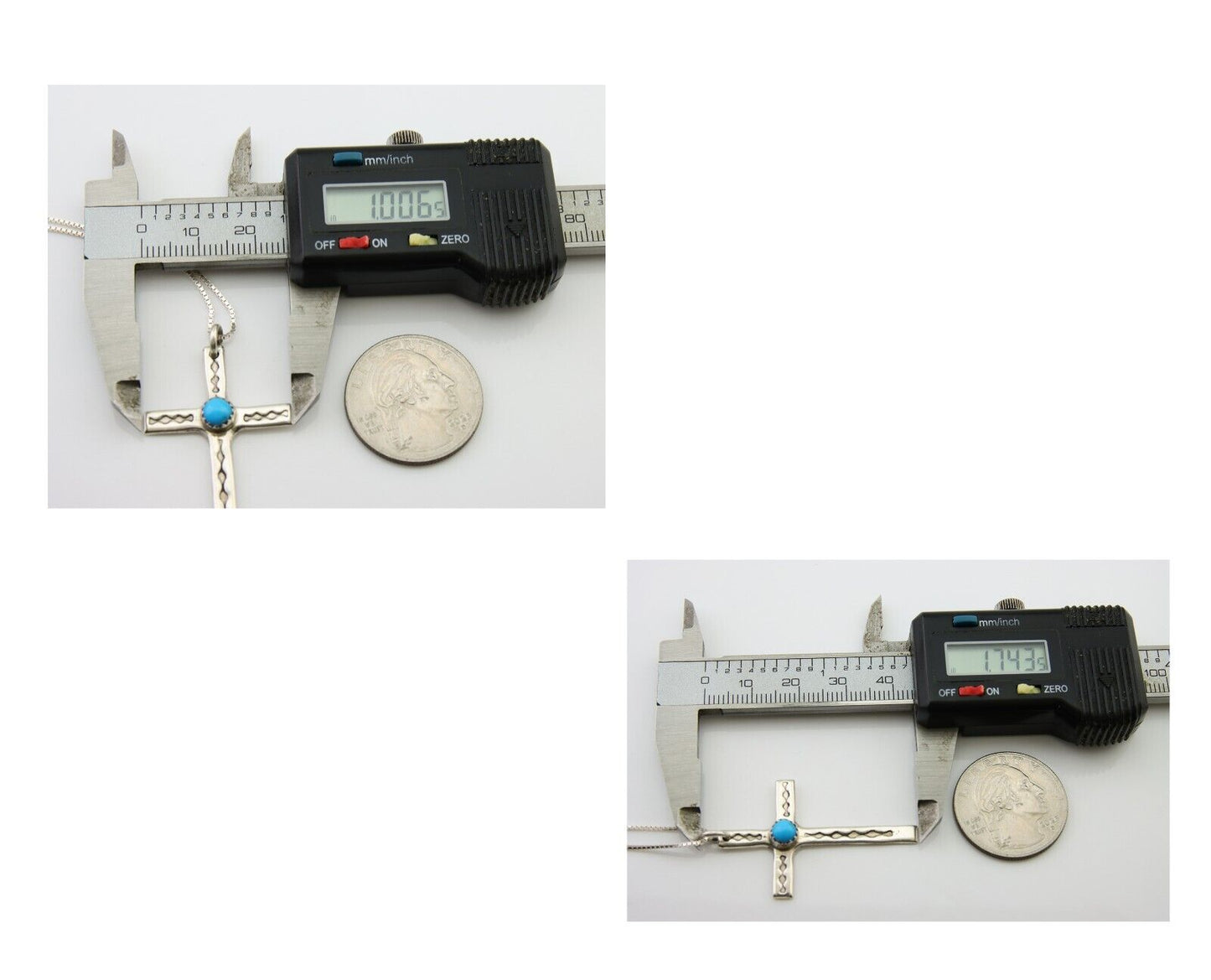 Navajo Sand Cast Necklace 925 Silver Turquoise Native American Artist C.80's