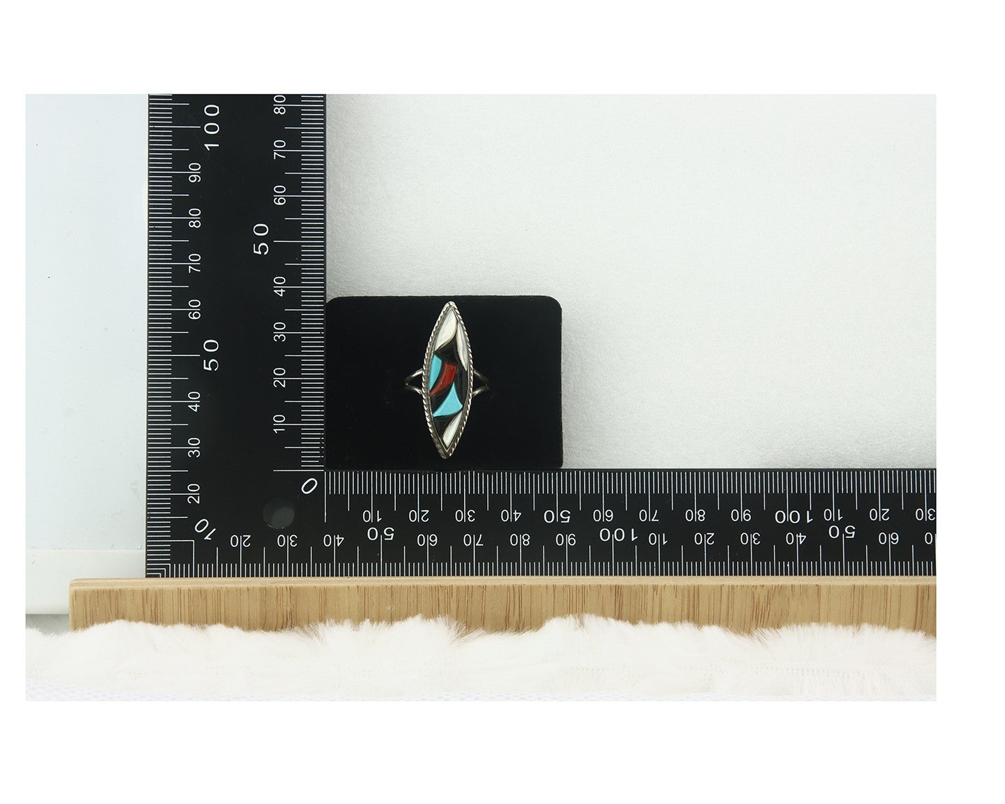 Vintage Zuni Ring 925 Sterling Silver Natural Gemstone Size 5.75