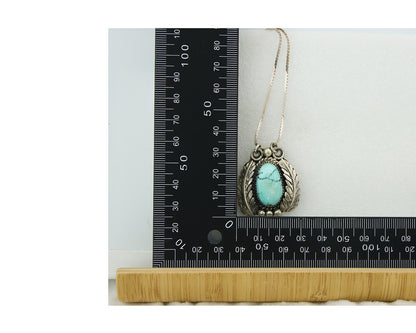 Navajo Sterling Silver Necklace Turquoise Authentic Vintage Signed
