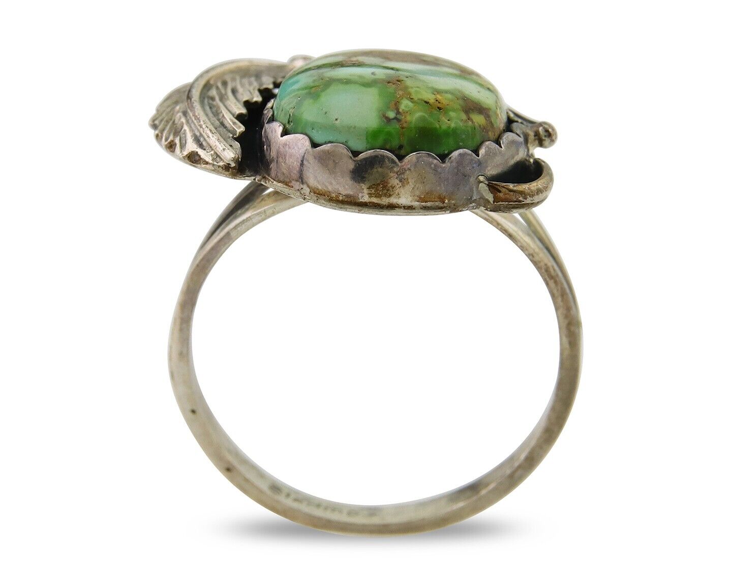 Navajo Ring 925 Sterling Royston Turquoise Native American Artist C.80's