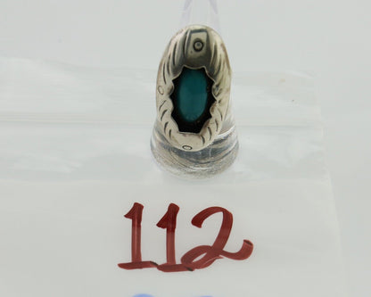 Navajo Handmade Ring 925 Silver Natural Arizona Turquoise Artist C.80's