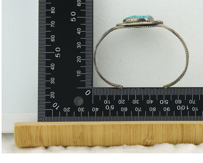Vintage Navajo Bracelet 925 Silver Turquoise Handmade Authentic Signed SC