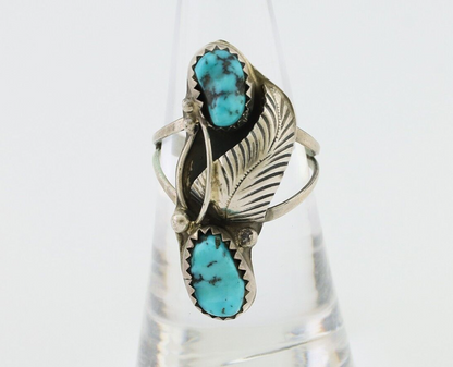 Navajo Handmade Ring 925 Silver Kingman Turquoise Native American Artist C.80's