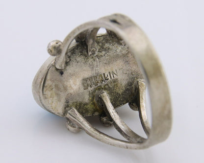 Navajo Handmade Ring 925 Silver Sleeping Beauty Turquoise Artist C.80's