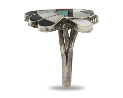 Vintage Zuni Ring 925 Sterling Silver Natural Gemstone Size 5.0