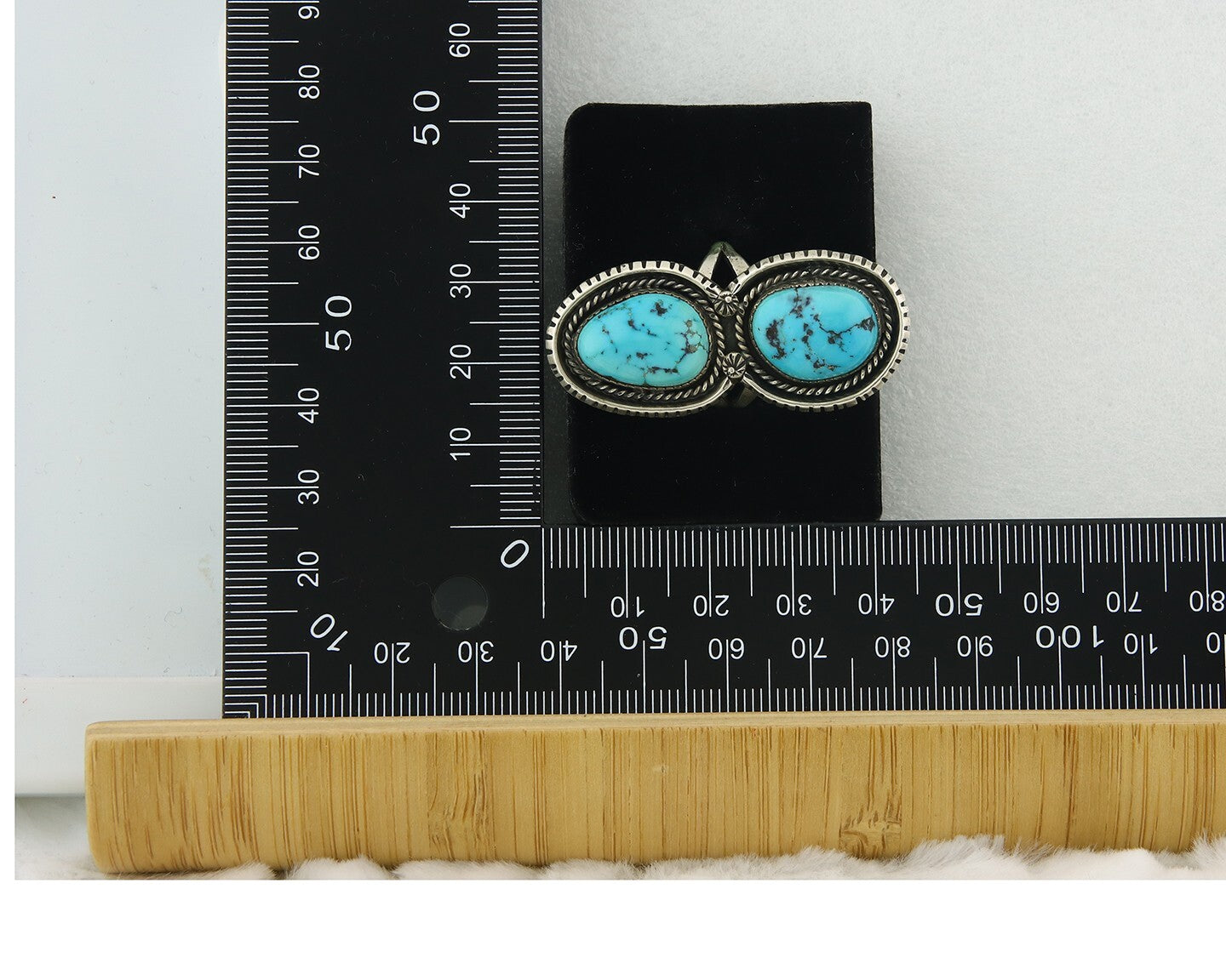 Vintage Navajo Ring 925 Sterling Silver Turquoise Signed Tom Willeto Size 7.5
