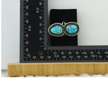 Vintage Navajo Ring 925 Sterling Silver Turquoise Signed Tom Willeto Size 7.5