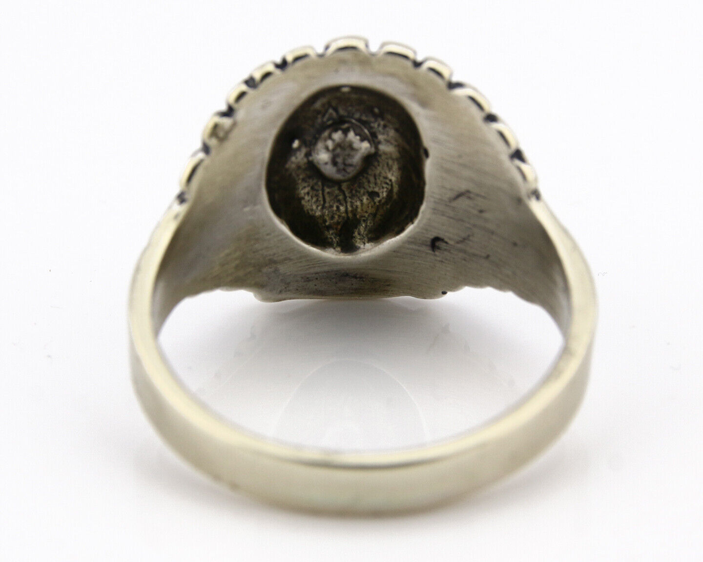 Navajo Warrior Chief Ring .925 Silver Artist Signed Wheeler C.80's Size 11.25