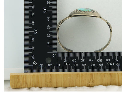 Vintage Navajo Bracelet 925 Silver Turquoise Handmade Authentic Signed M Montoya