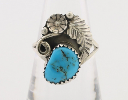 Navajo Ring 925 Silver Morenci Turquoise Native American Artist C.80's