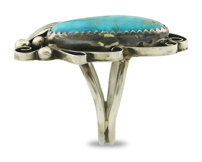 Vintage Navajo Ring Sterling Silver Authentic Turquoise Handmade Size 5.5