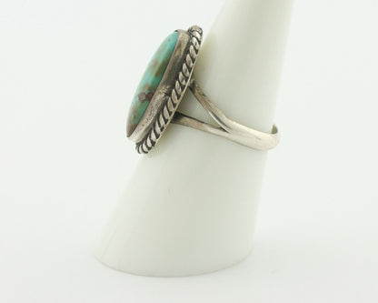 Navajo Ring 925 Silver Natural Blue Turquoise Signed M Montoya C.80's