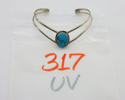 Navajo Bracelet 925 Silver Cuff Turquoise Handmade Artist Signed MC C.80's