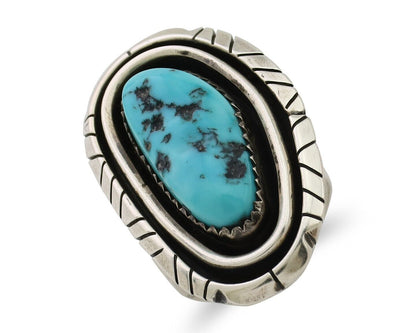 Navajo Ring 925 Silver Turquoise Native American Artist C.80's