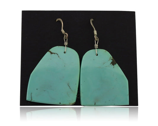 Santo Domingo Earrings 925 Silver Natural Turquoise Native Artist C.80's