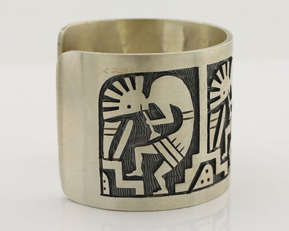Navajo Kokopelli Bracelet 925 Silver Native American Artist Handmade C.80's