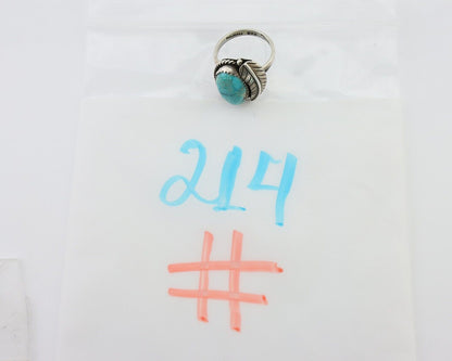 Navajo Handmade Ring 925 Silver Natural Turquoise Artist Signed IJC C.80's