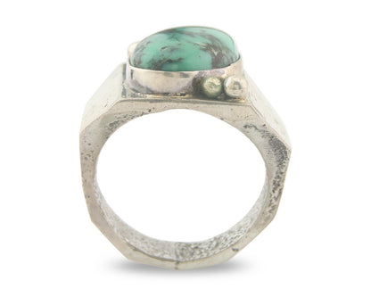 Vintage Navajo Ring 925 Sterling Authentic Turquoise Signed Sammy Begay Size 12
