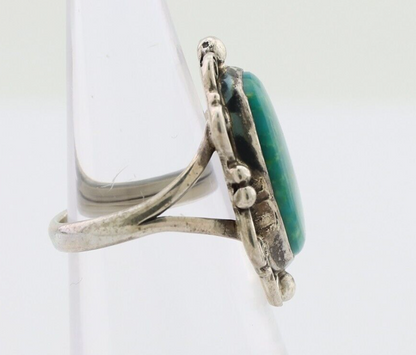 Navajo Handmade Ring 925 Silver Kingman Turquoise Size 4.25 C.80's