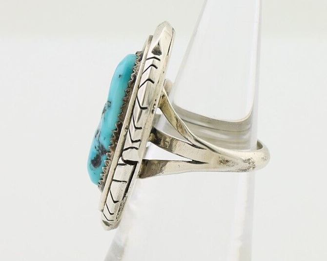Navajo Ring 925 Silver Turquoise Native American Artist C.80's