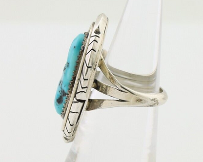Navajo Ring 925 Silver Turquoise Native American Artist C.80's