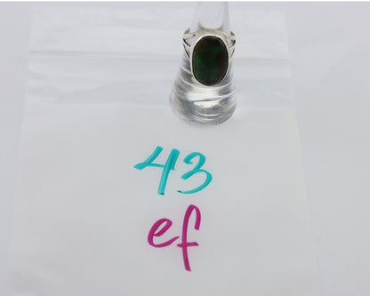 Navajo Ring 925 Silver Green Turquoise Native American Artist Size ? C.80's