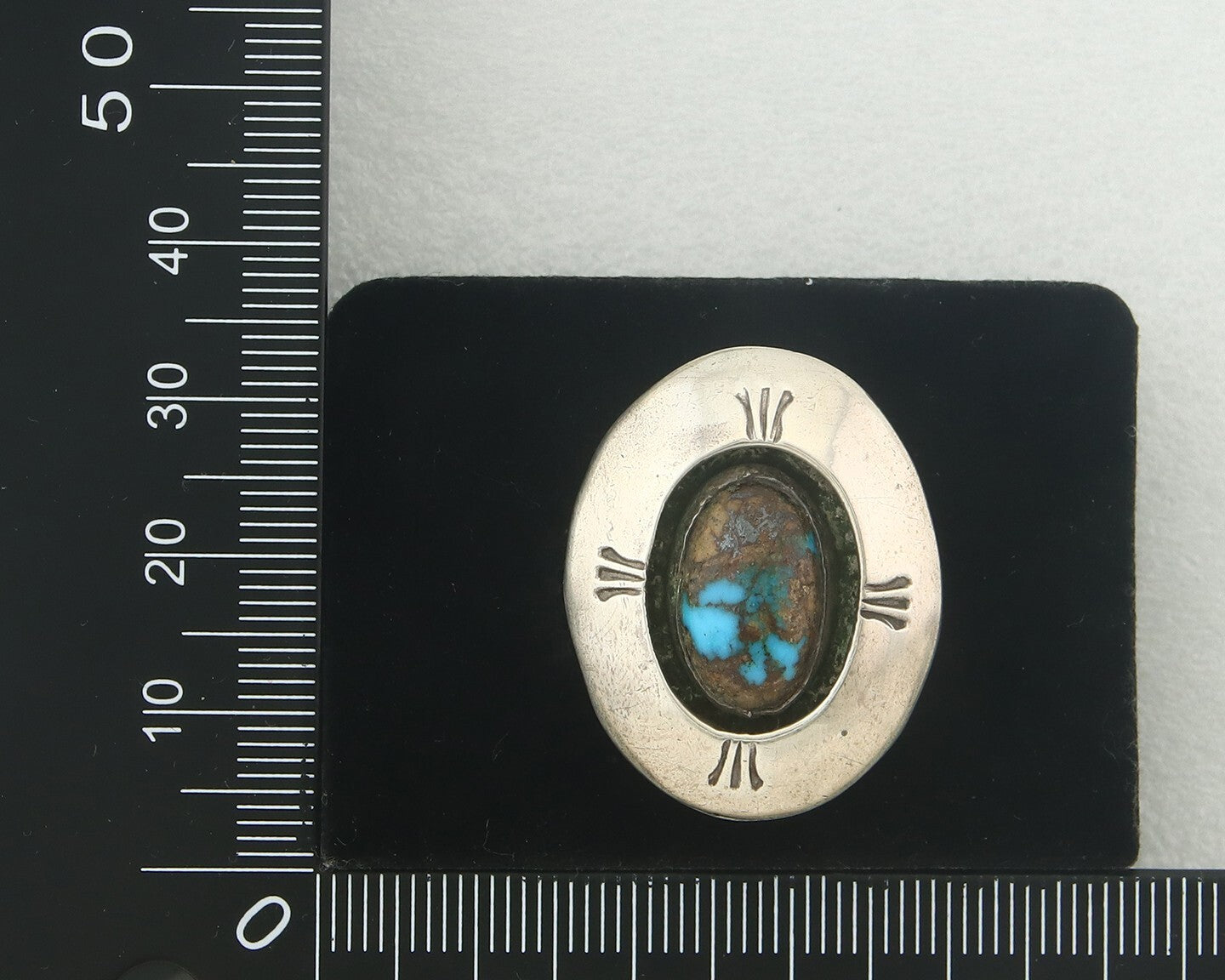 Vintage Ring 925 Sterling Authentic Traditional Bisbee Turquoise Size 7.5
