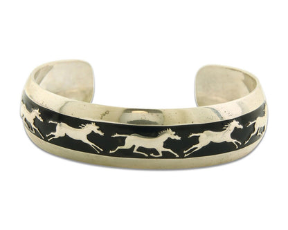 Navajo Bracelet 925 Silver Handmade Cuff Artist Signed B Webb C.80's