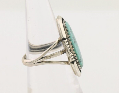 Navajo Ring 925 Silver Natural Blue Turquoise Native American Artist C.80's