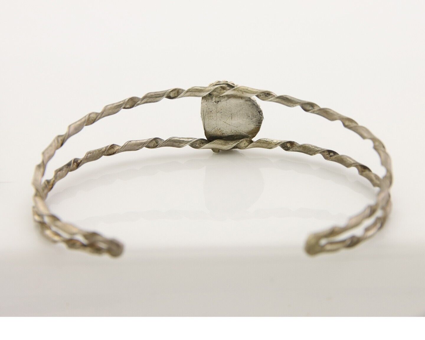 Navajo Bracelet .925 Silver Mediterranean Red Coral Cuff Native Artist C.80's