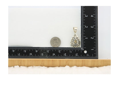 Navajo Kokopelli Pendant Sterling Silver & Gold Authentic Traditional Signed RT