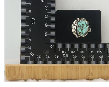 Vintage Navajo Ring 925 Sterling Authentic Traditional Turquoise Size 8.0