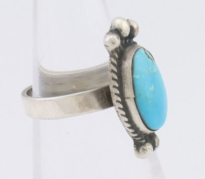 Navajo Ring 925 Silver Natural Blue Turquoise Native American Artist C.80's