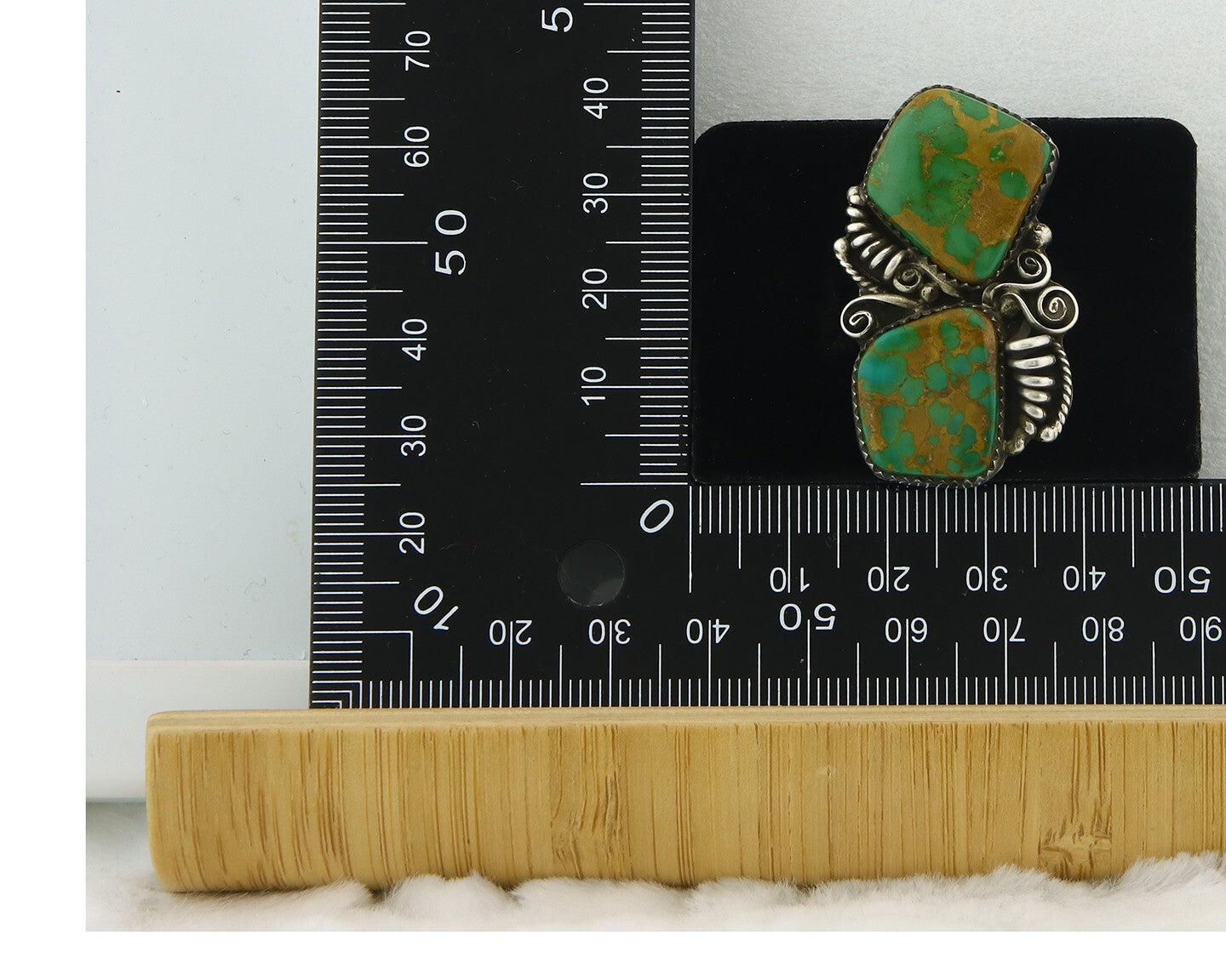 Vintage Navajo Ring 925 Sterling Silver Authentic Manassas Turquoise Size 6.5