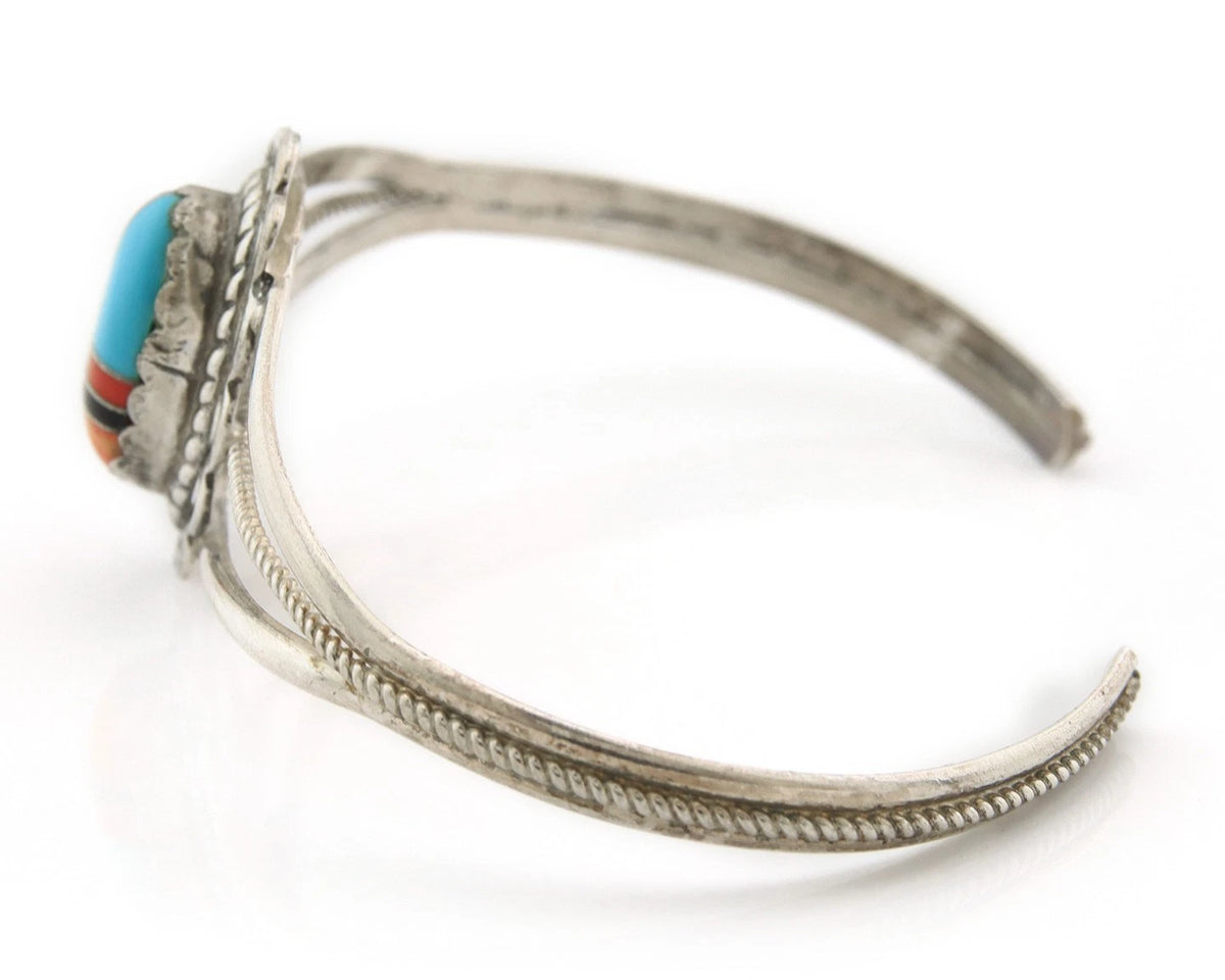 Navajo Cuff Bracelet Sterling Silver Handmade Vintage Gemstone