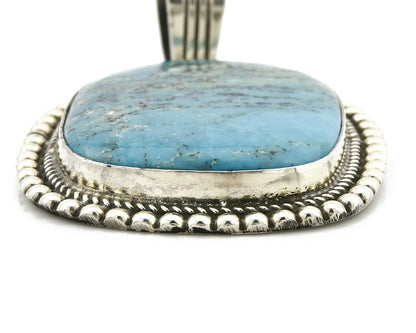 Navajo Lorren Begay Pendant Natural Turquoise .925 Silver Hand Stamped C.80's